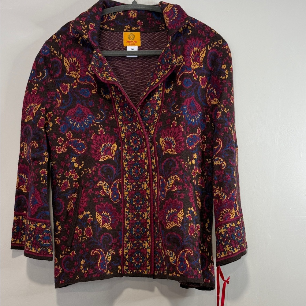 Ruby Rd. Multicolor Patterned Cardigan - Picture 3 of 6